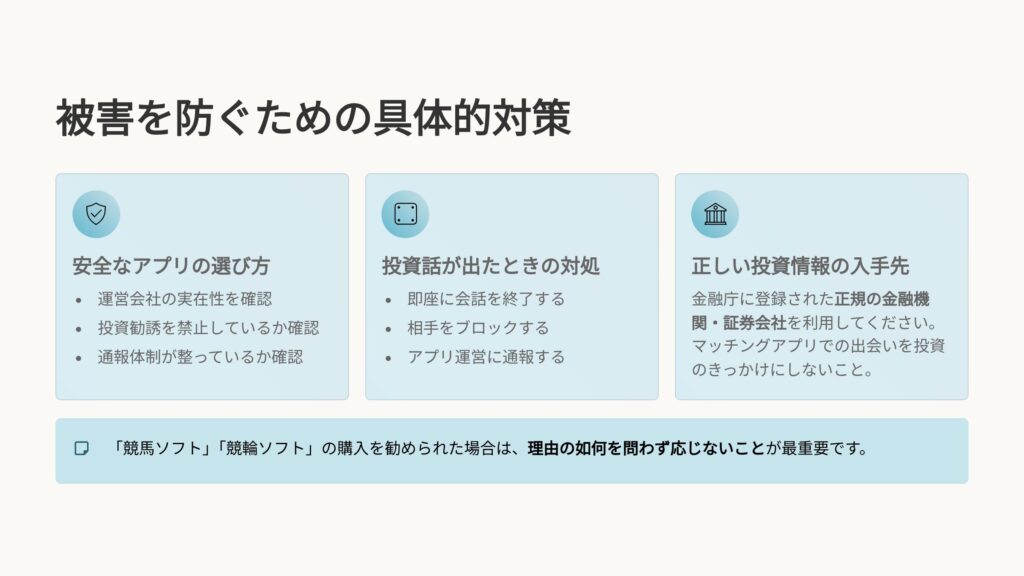 被害を防ぐための具体的対策