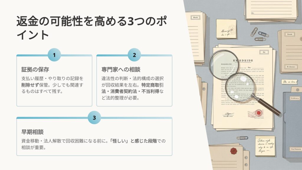 返金の可能性を高めるポイント