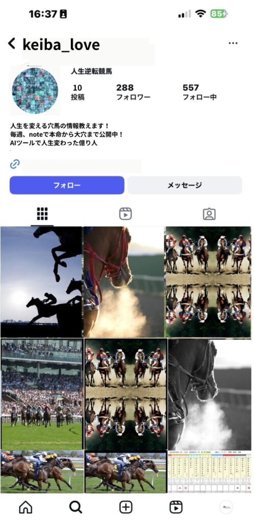 競馬詐欺インスタ