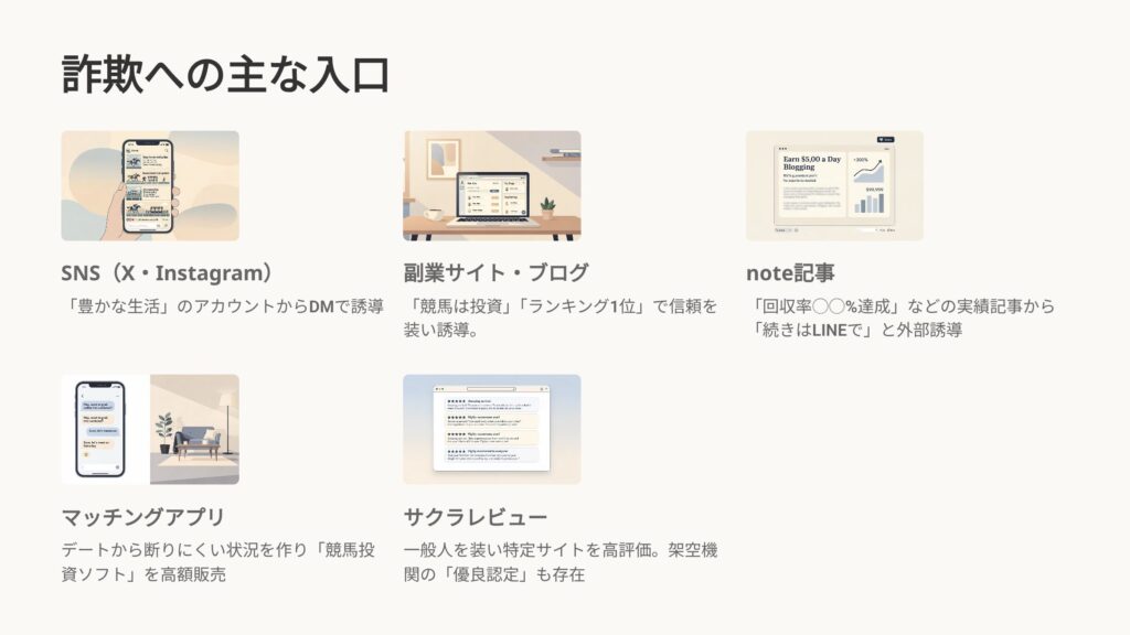 詐欺への主な入口