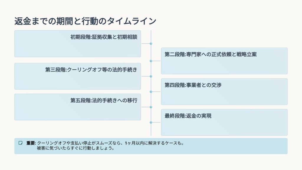 返金までの期間と行動のタイムライン