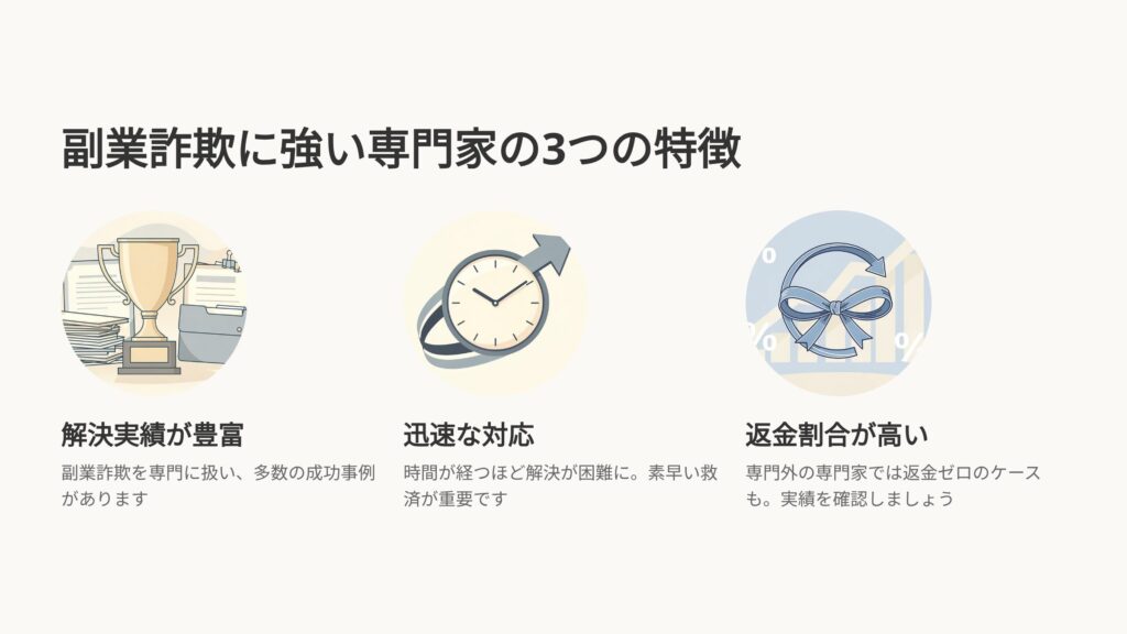 副業詐欺に強い専門家の3つの特徴